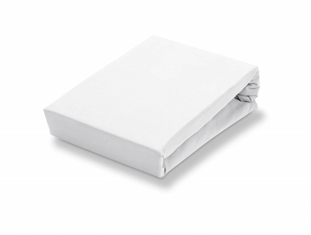 Jersey supreme fitted sheet White-090, white (stretch) SLKM8201
