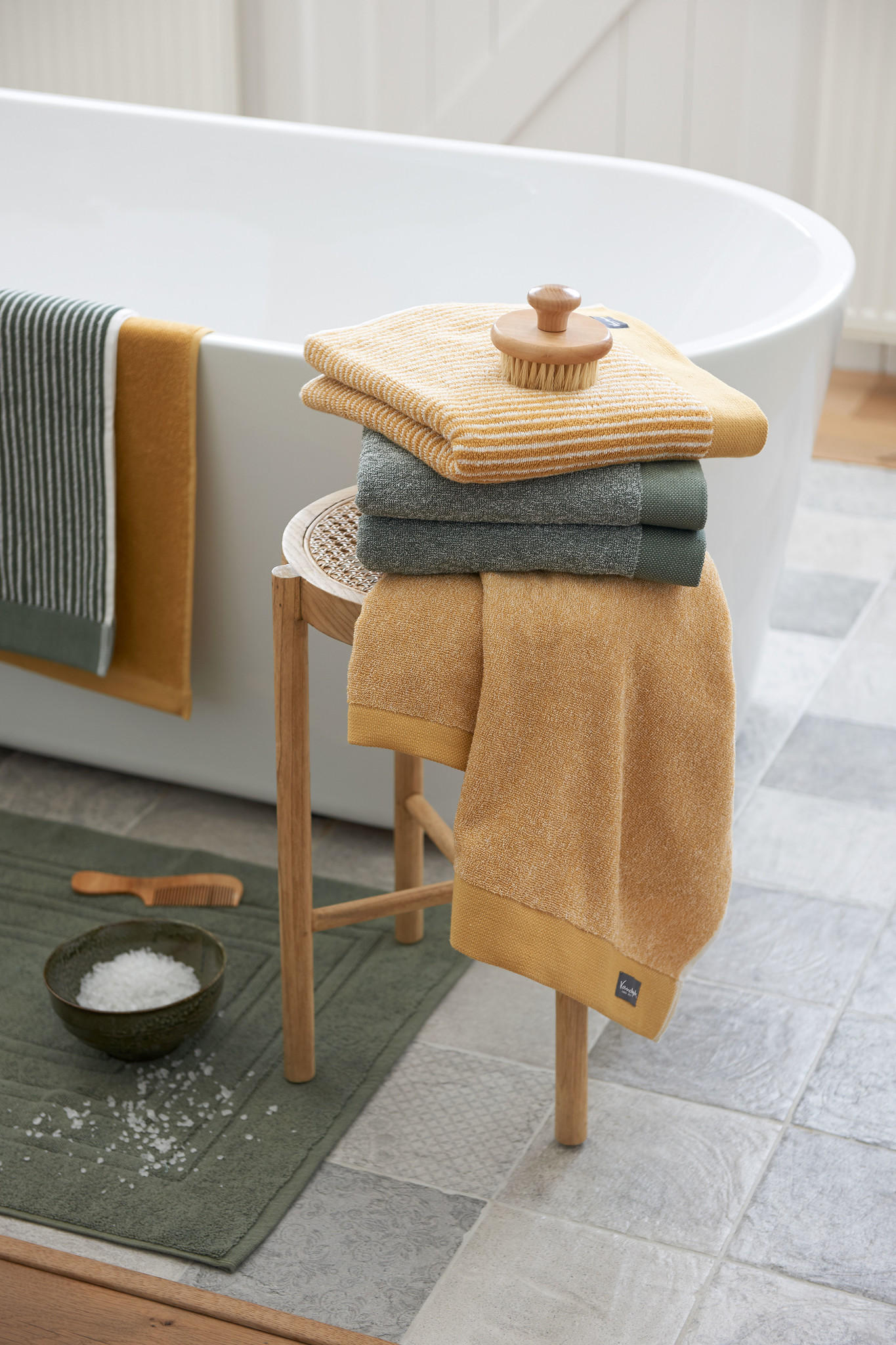 Vandyck HOUSTON bath mat color Olive113 100 cotton Bath & Living