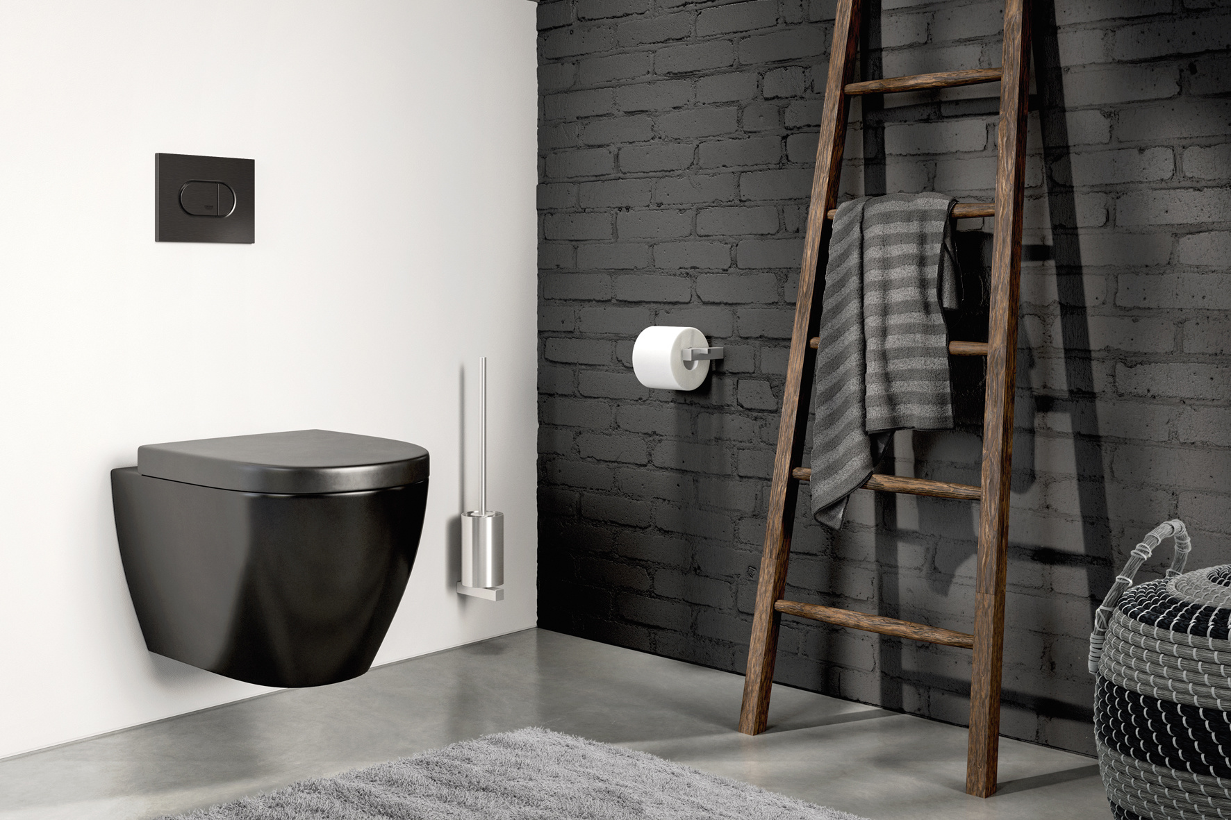 Cesta de ducha Zack Atore - acero inoxidable cepillado, mate - Bath & Living