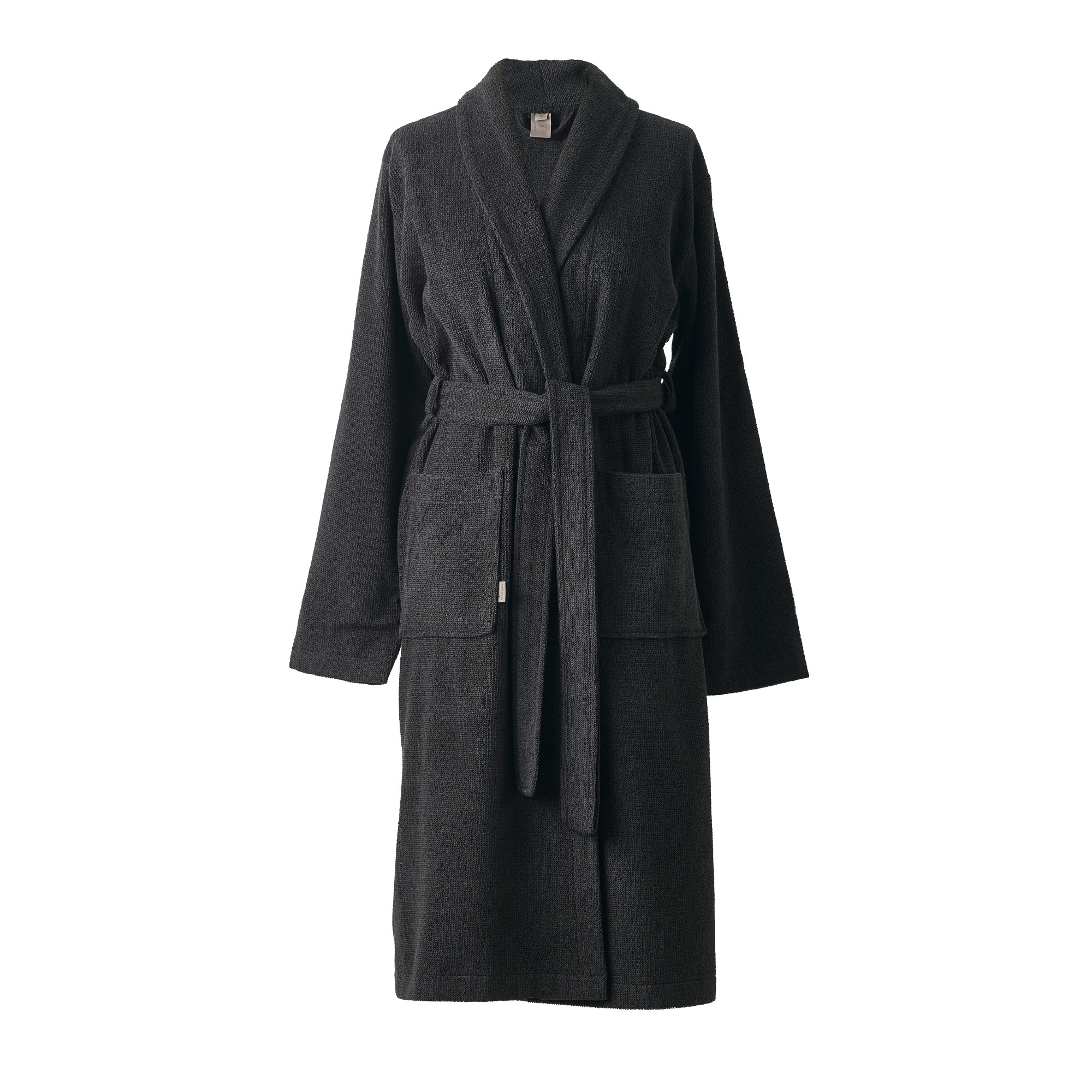 Aquanova OSLO bathrobe color Caviar, dark gray 100 cotton Bath