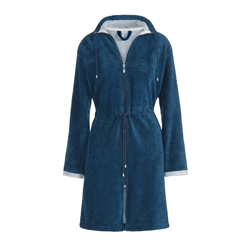 Vandyck short bathrobe Chicago (BAGE14202) Navy with zipper / drawstring Bath & Living