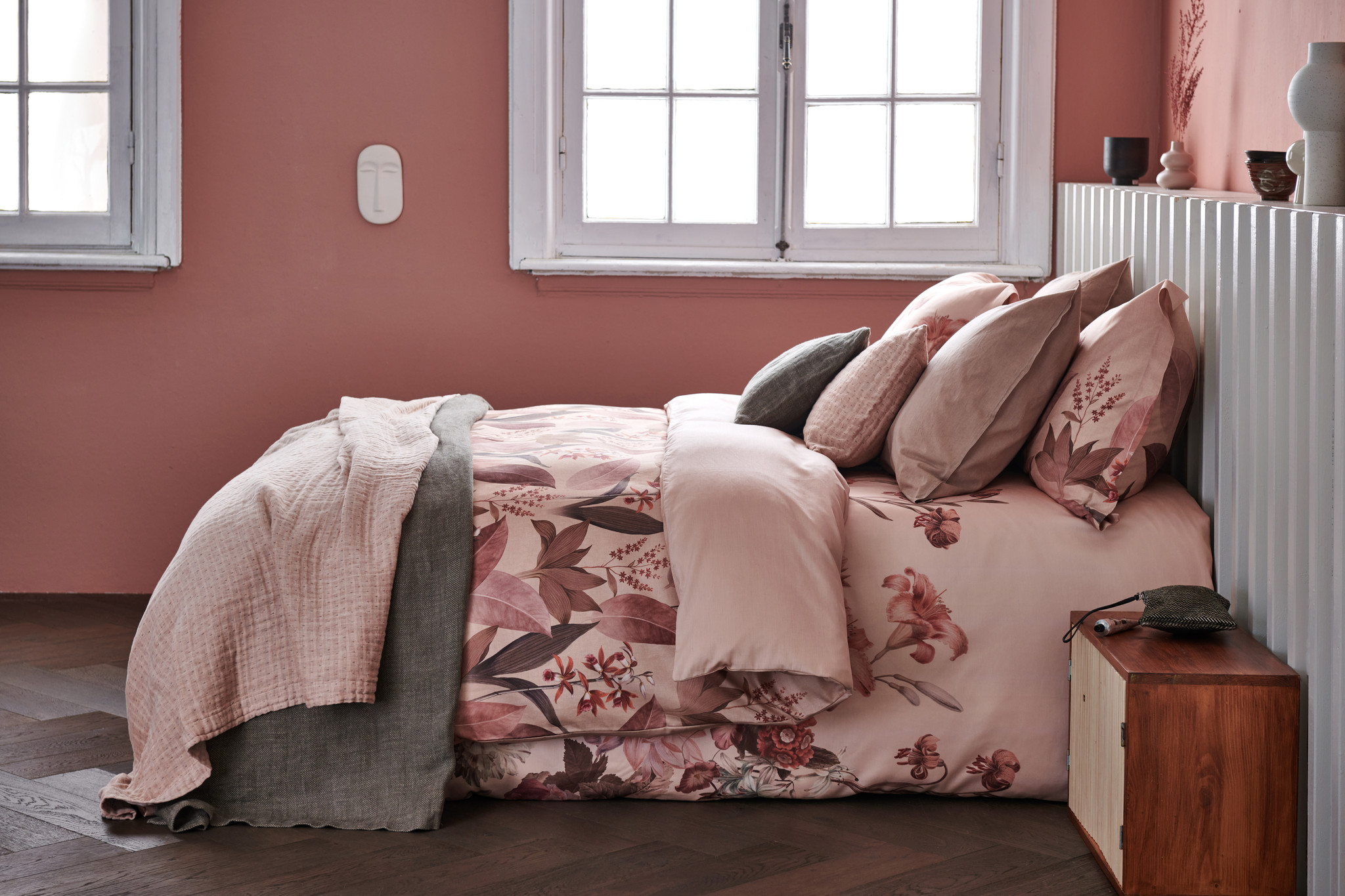 Copripiumino Vandyck Washed Cotton - 240x220 cm - colore Old Rose - Bath &  Living