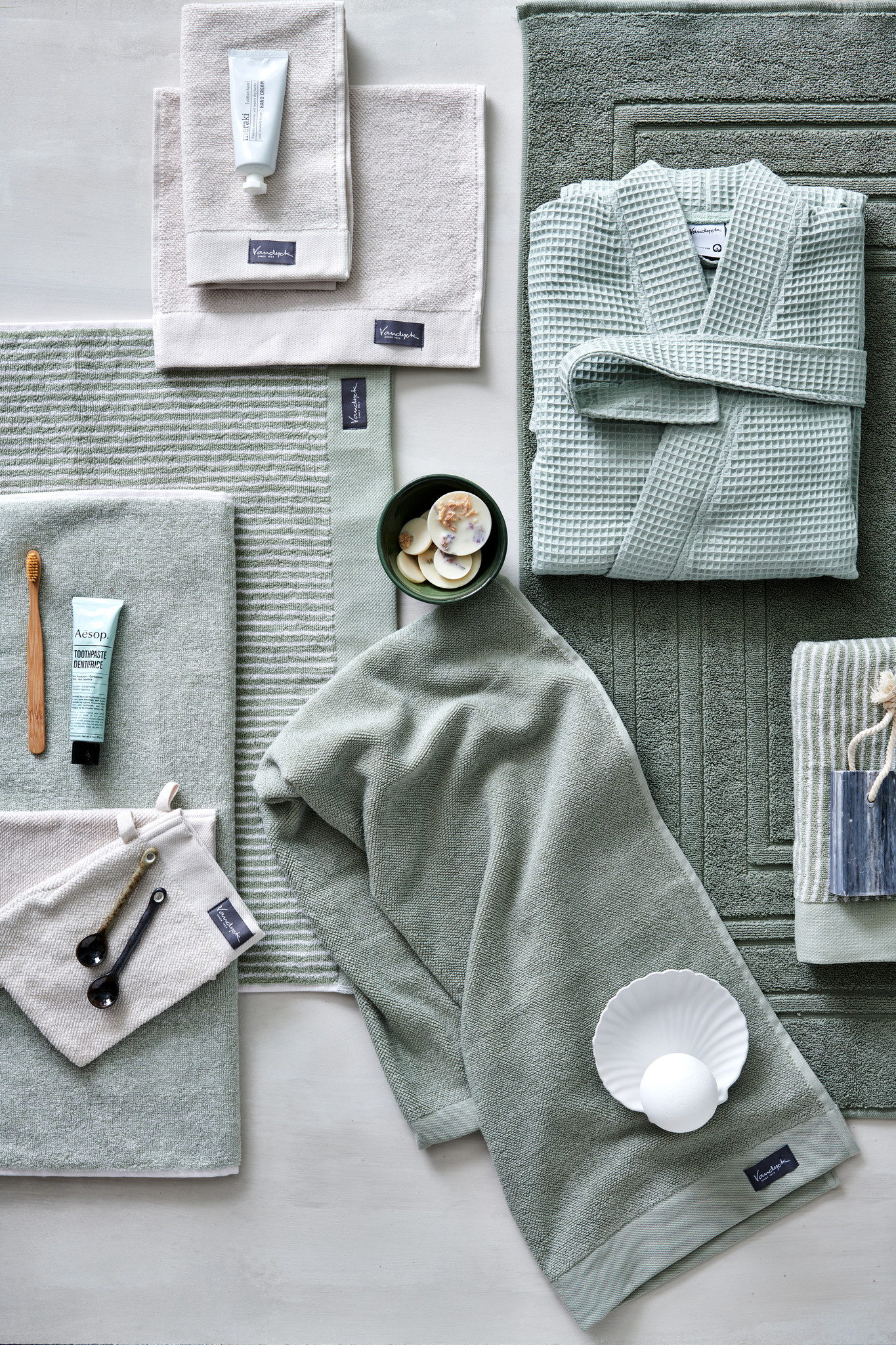 Asciugamano HOME Mouliné colore Smoke Green (BAKC18201)
