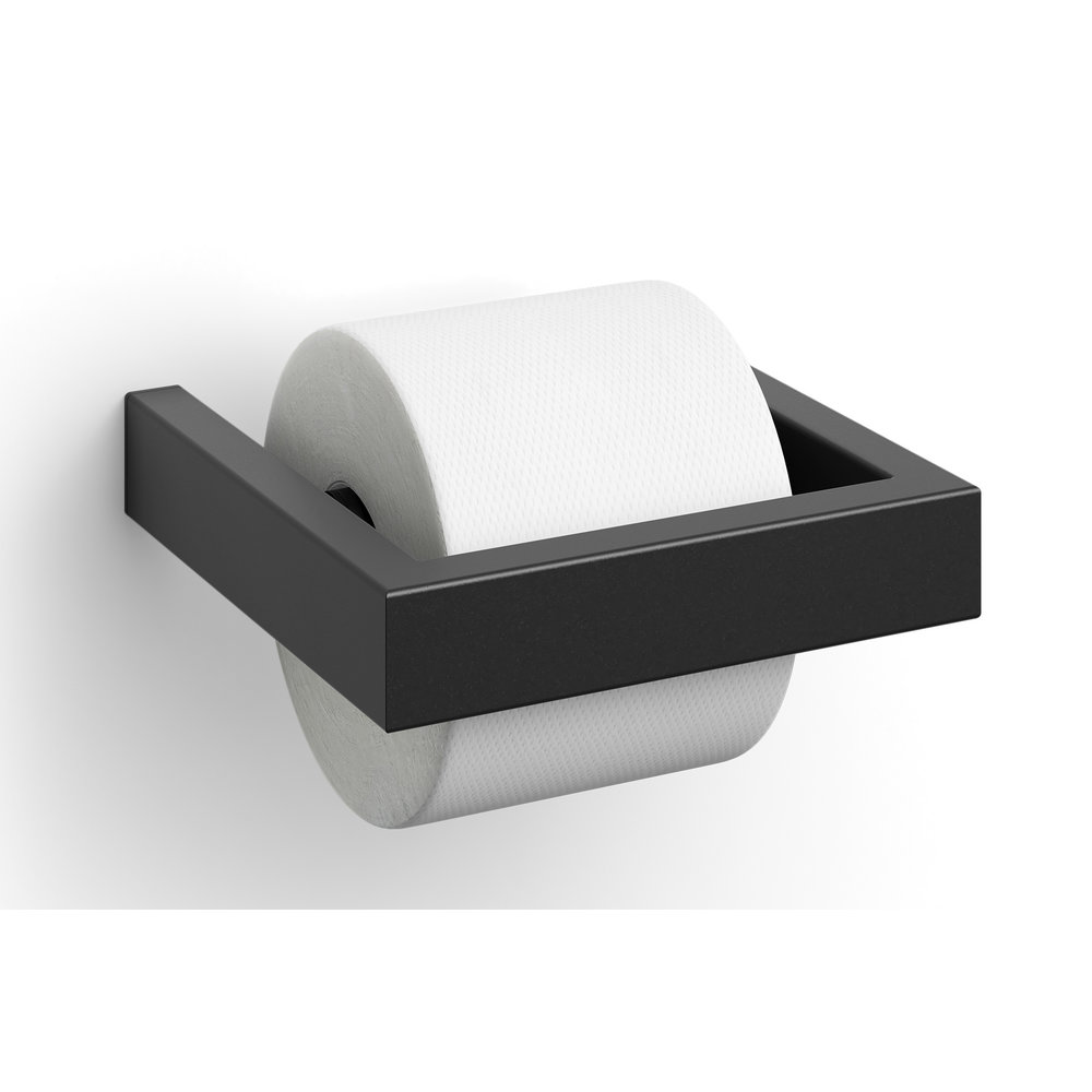 Zack LINEA Toilettenpapierhalter - Farbe schwarz - pulverbeschichteter  Stahl - Bath & Living
