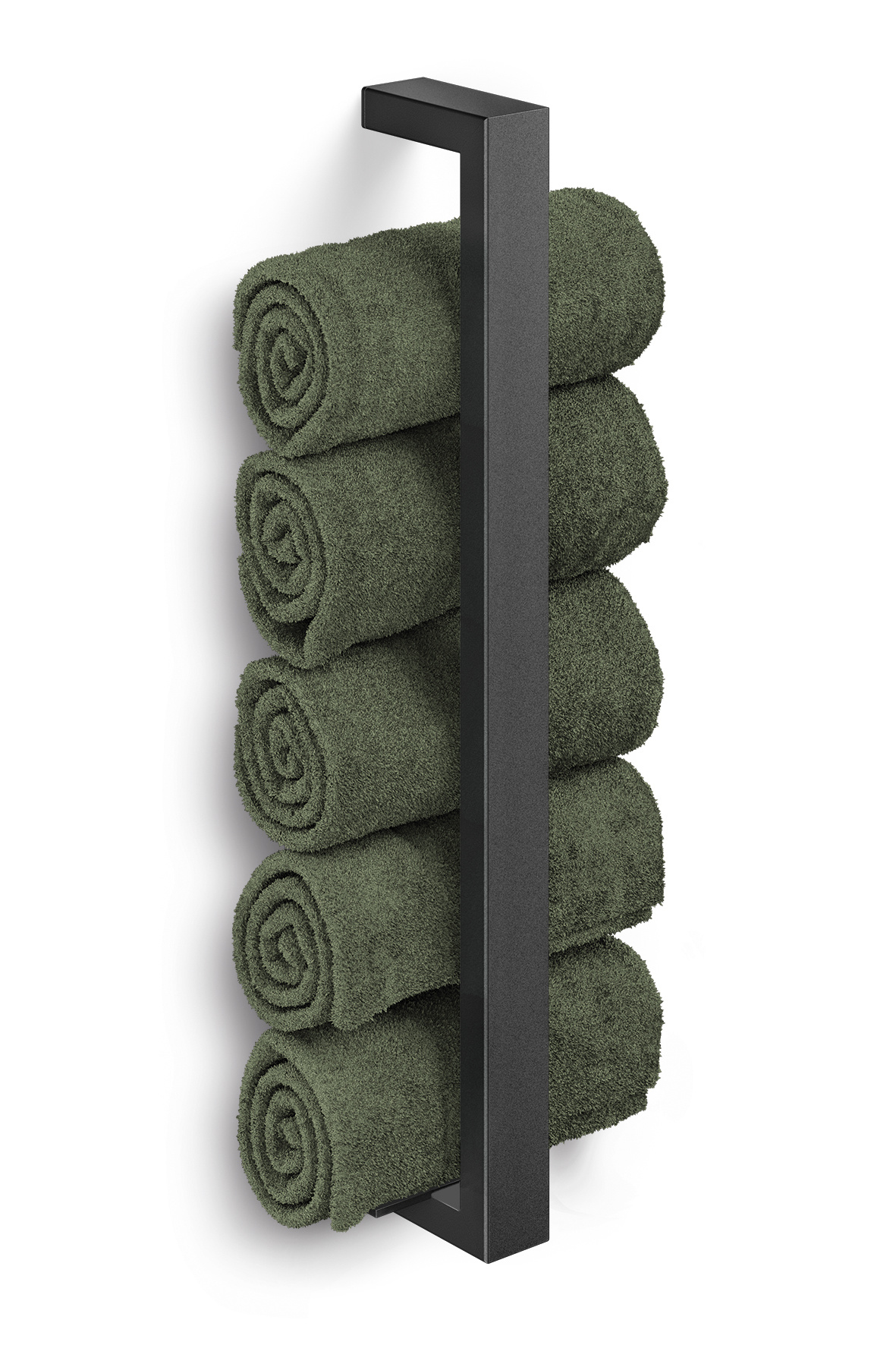 Zack LINEA porta asciugamani ospite - colore nero - acciaio verniciato a  polvere