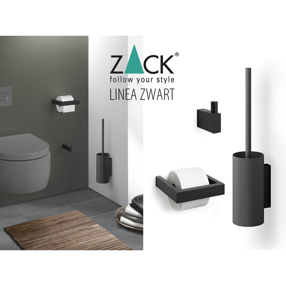 Portarrollos de papel higiénico LINEA Zack - color negro - acero pintado en  polvo - Bath & Living