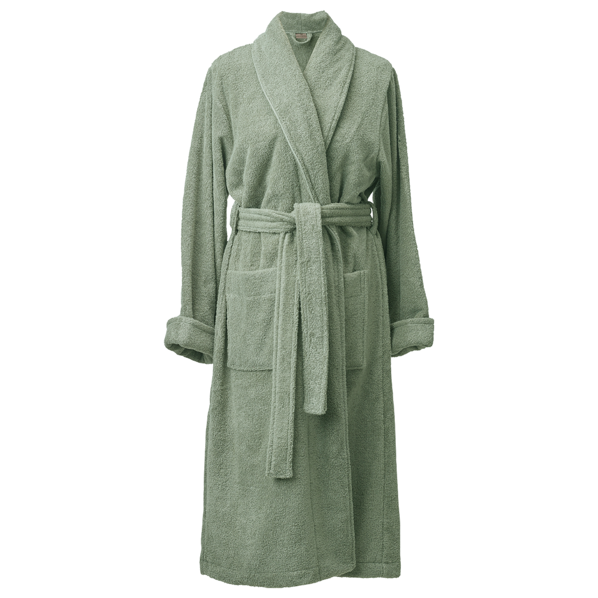 Aquanova London bathrobe color Thyme, green Egyptian cotton Bath