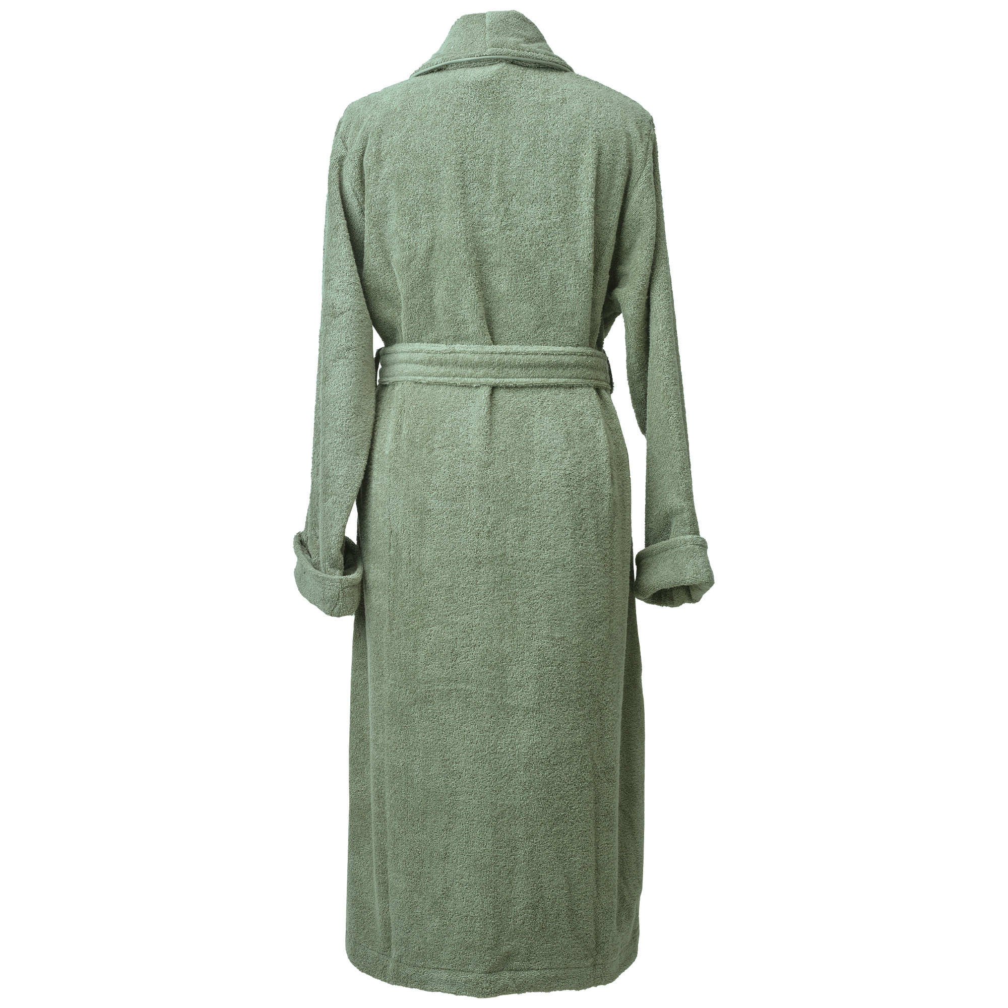 Aquanova London bathrobe color Thyme, green Egyptian cotton Bath