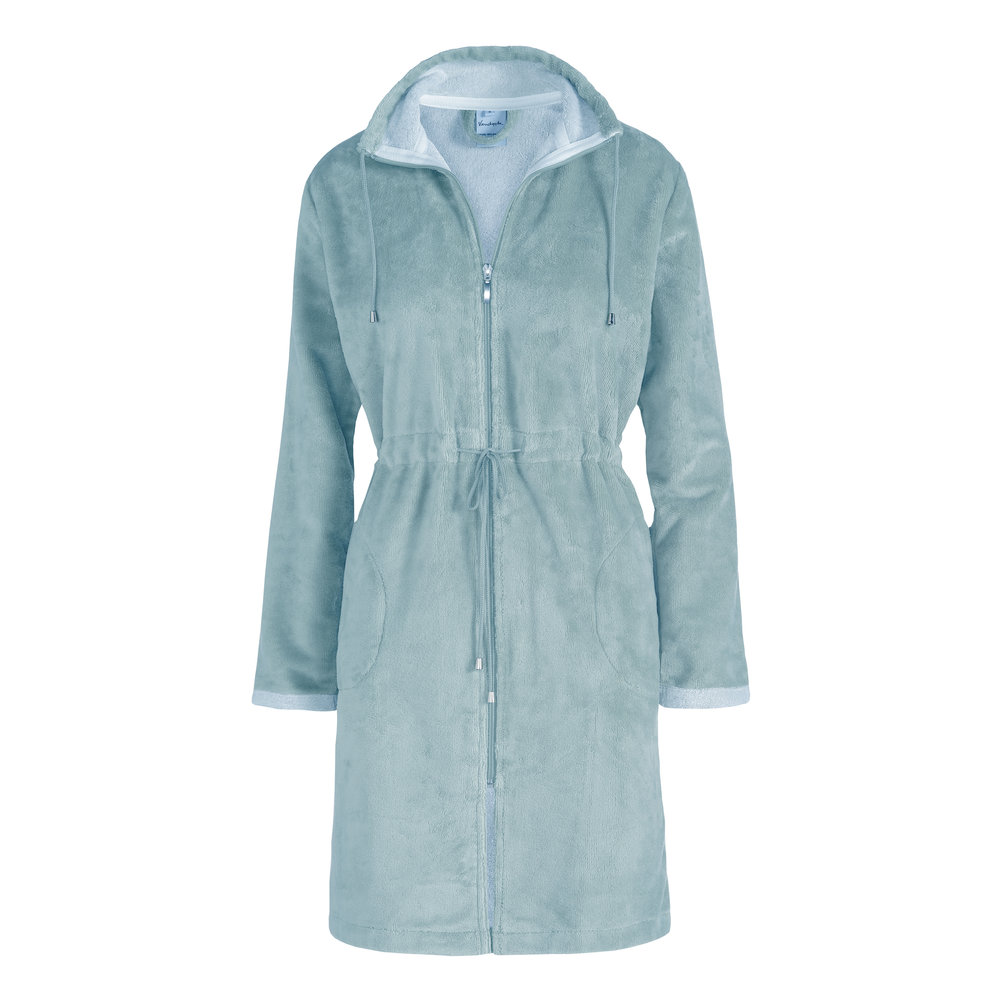 Vandyck short bathrobe Chicago (BAGE14202) color light blue with zipper Bath & Living