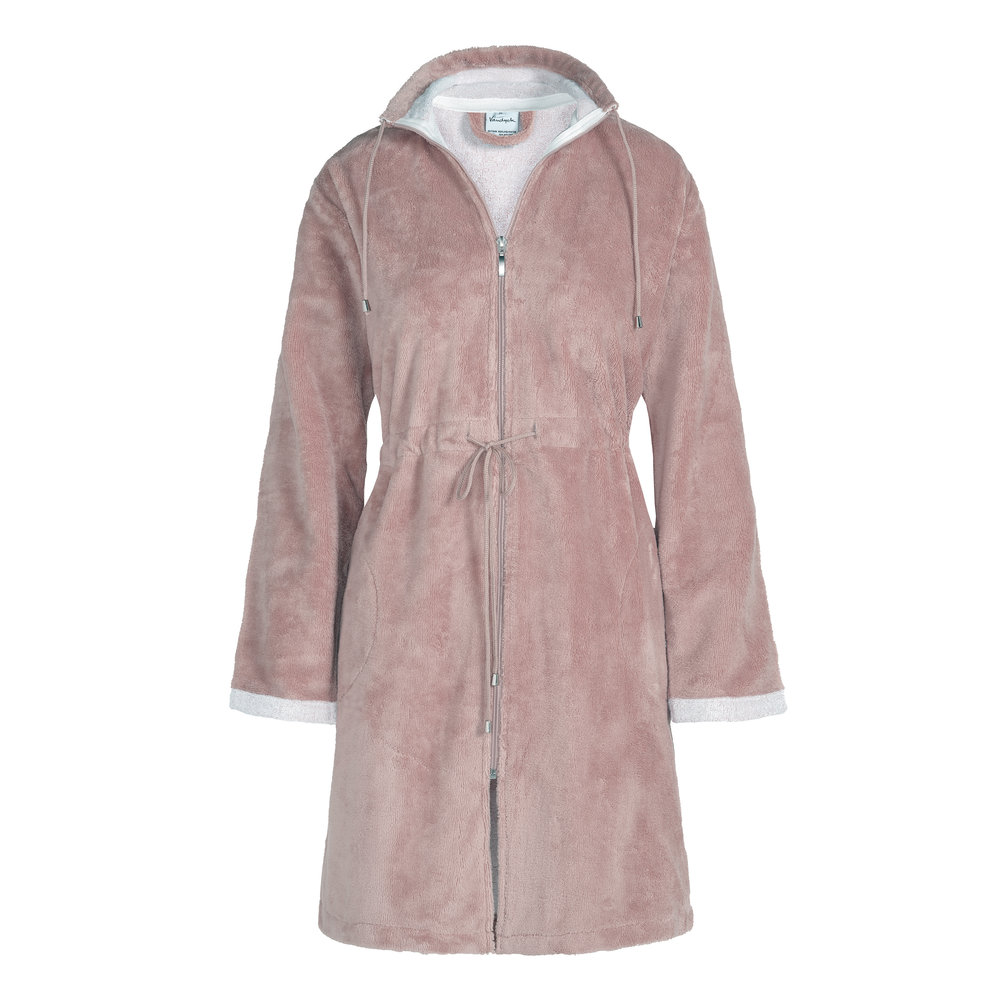 Vandyck short bathrobe Chicago (BAGE14202) color pink with zipper Bath & Living