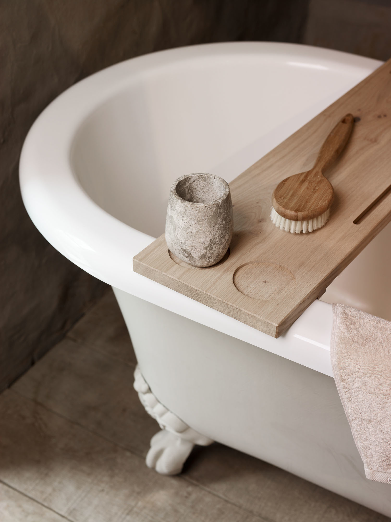 Wooden bath bridge MINK natural oak (MINBRL-387) large