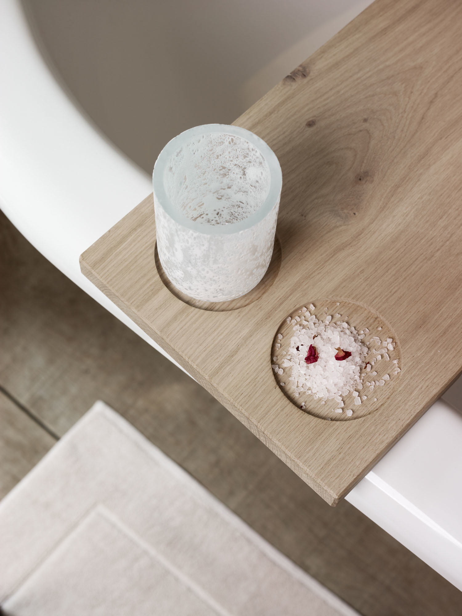 Wooden bath bridge MINK natural oak (MINBRL-387) large