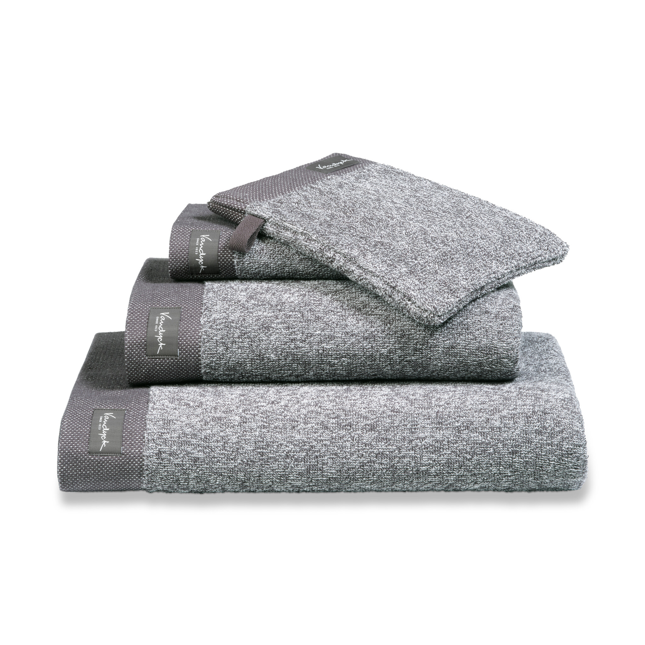 Handdoek HOME Mouliné kleur Off Black, zwart