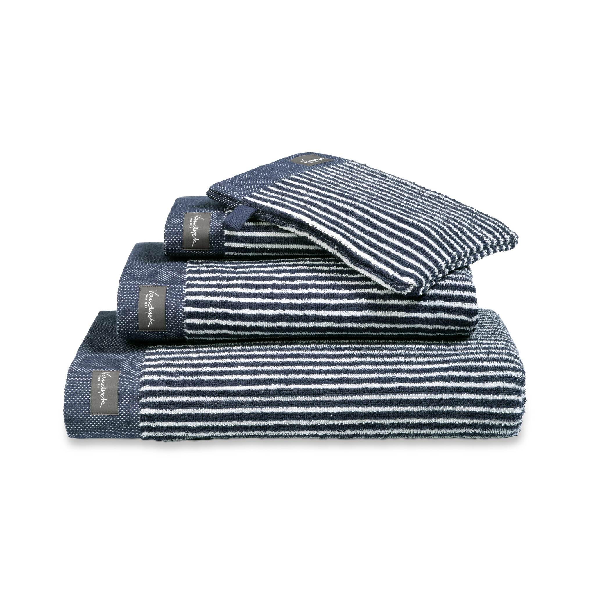 Handdoek HOME Petit Ligne kleur Blue Ink, donkerblauw