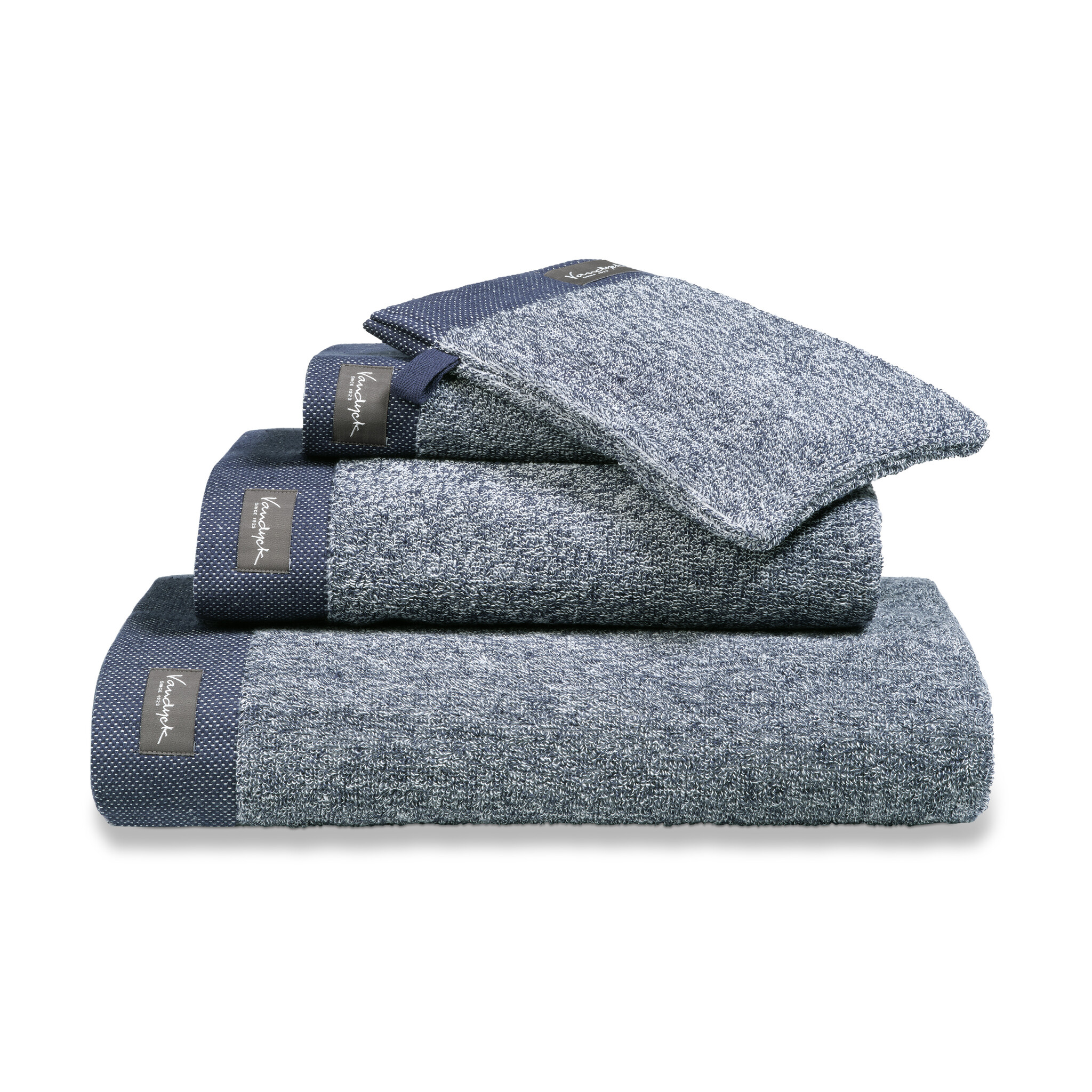 Handdoek HOME Mouliné kleur Blue Ink, donkerblauw