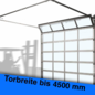 ALU-Rahmen Sektionaltor lichte Breite bis 4500 mm