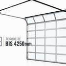 ALU-Rahmen Sektionaltor lichte Breite bis 4250 mm