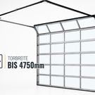 ALU-Rahmen Sektionaltor lichte Breite bis 4750 mm