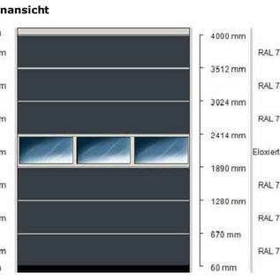 Industrie-Sektionaltor ISO 40 von Torkontor für die Maße 3500 x 4000 mm (BxH)