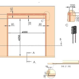 Industrie-Sektionaltor ISO 40 von Torkontor für die Maße 4000 x 4250 mm (BxH)