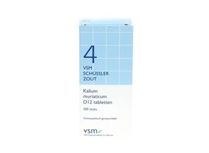 VSM SCHUSSLER ZOUT NO.4 KALIUM MURIATICUM D12