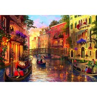 thumb-Coucher de soleil à Venise - puzzle 1500 pièces-2