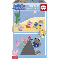 HOUT: Peppa Pig - 2 puzzels van 25 stukjes