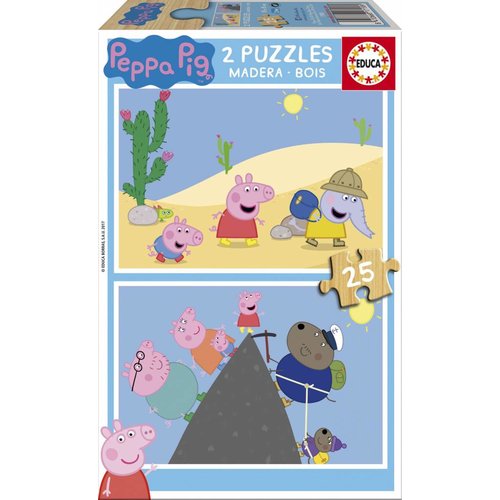  Educa BOIS: Peppa Pig - 2 x 25 pièces 