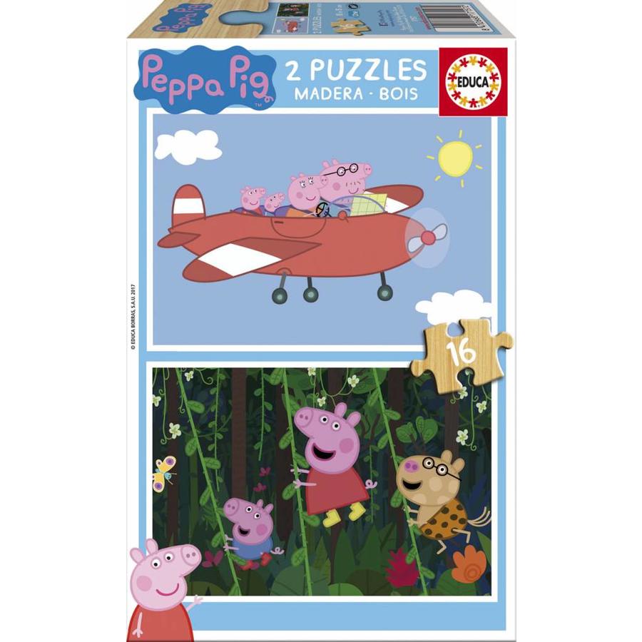WOOD: Peppa Pig - 2 x 16 pieces-1