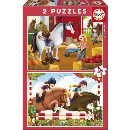  Educa Crazy for horses  - 2 x 48 stukjes 