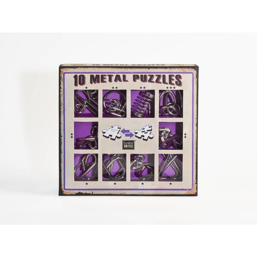 10 casse-tête en métal - ensemble violet-1