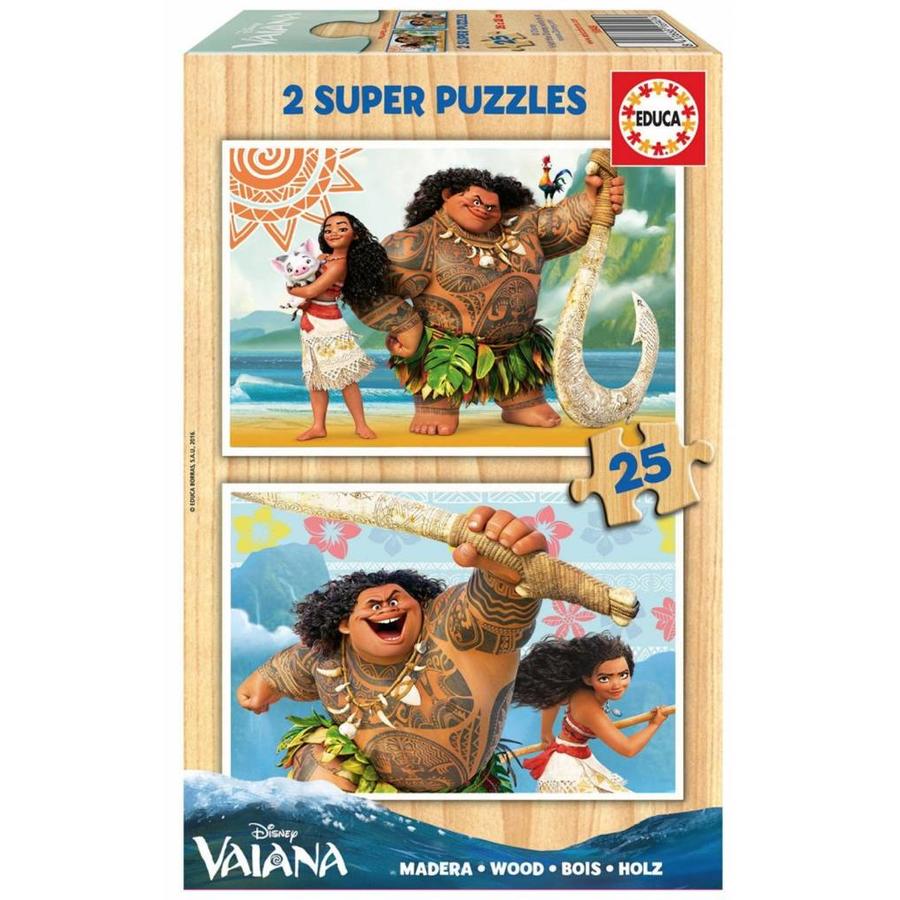 Educa WOOD: Disney Vaiana - wooden puzzles of pieces - Puzzles123