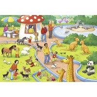 thumb-Une journée au zoo - 2 puzzles de 24 pièces-2