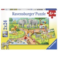 thumb-A day in the zoo - 2 puzzles of 24 pieces-1