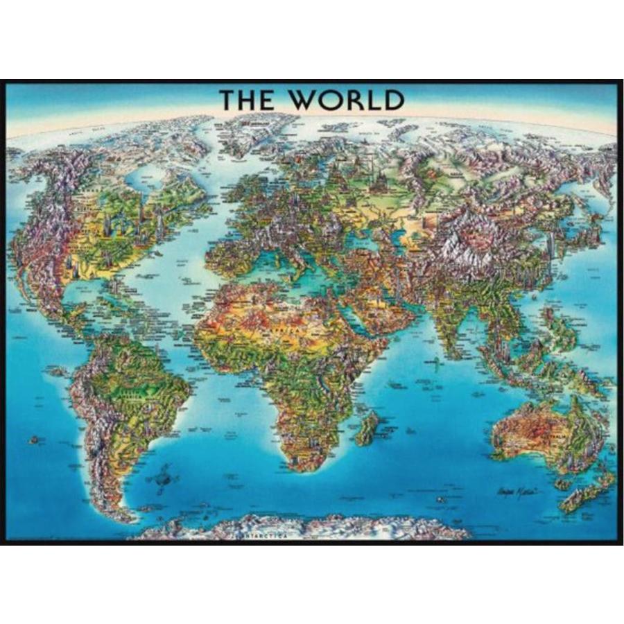 Wereldkaart  - puzzel van 2000 stukjes - exclusief-1