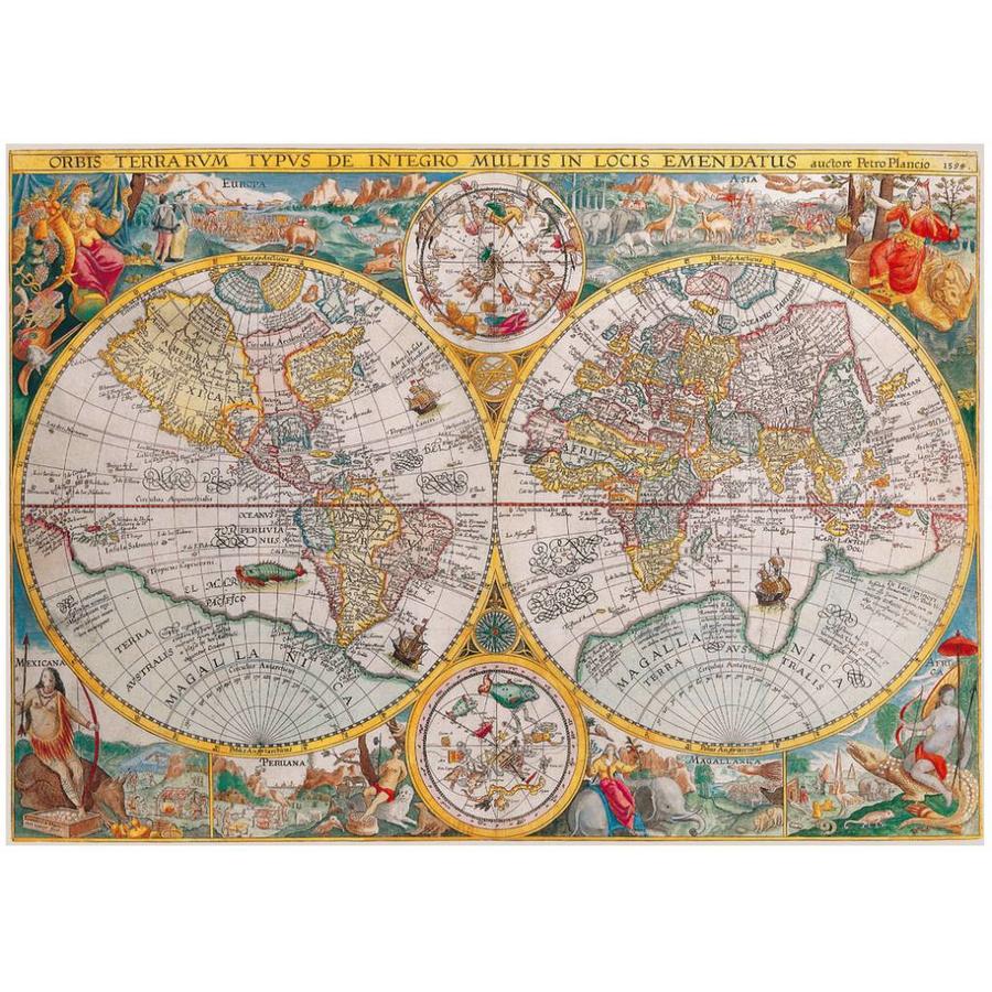 World map from 1594 - 1500 pieces-1