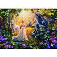 thumb-Dragon, princesse et licorne - puzzle de 1500 pièces-2