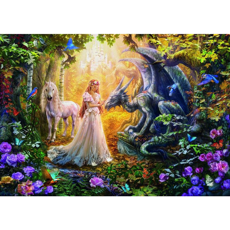 Dragon, princess and unicorn - jigsaw puzzle of 1500 pieces-2