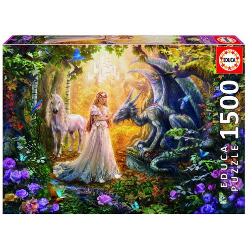  Educa Dragon, princess and unicorn - 1500 pieces 