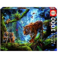 thumb-Tigers in the tree  -  jigsaw puzzle of 1000 pieces-1