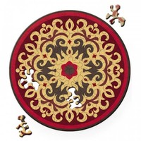 thumb-Puzzle Double Rose - Puzzle Ronde Recto-Verso en Bois - 88 pièces-1