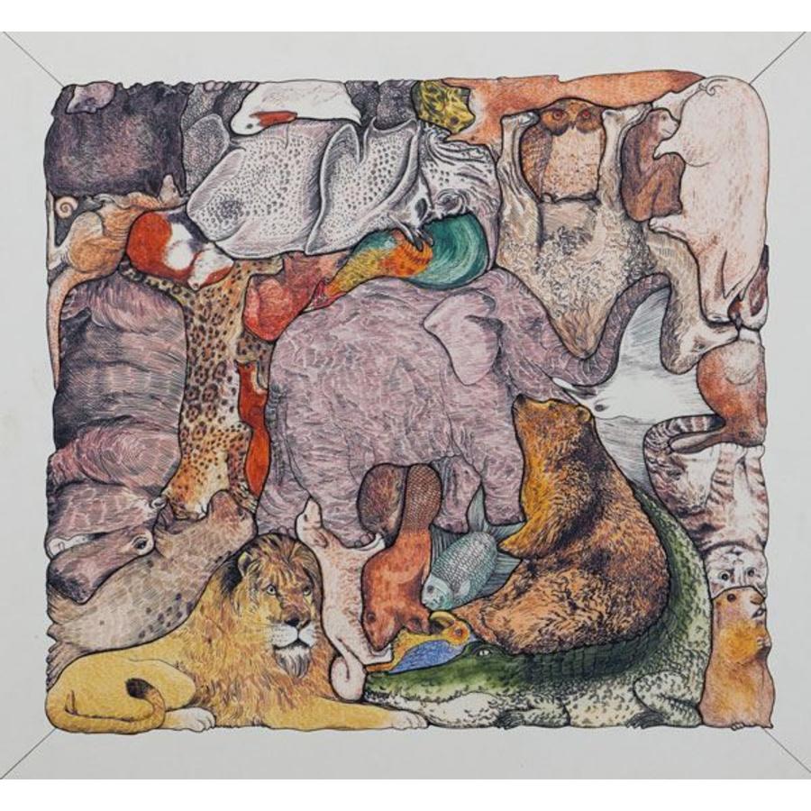 Animal puzzle - A picture of 33 animals - F.K. Waechter - 33 pieces-3