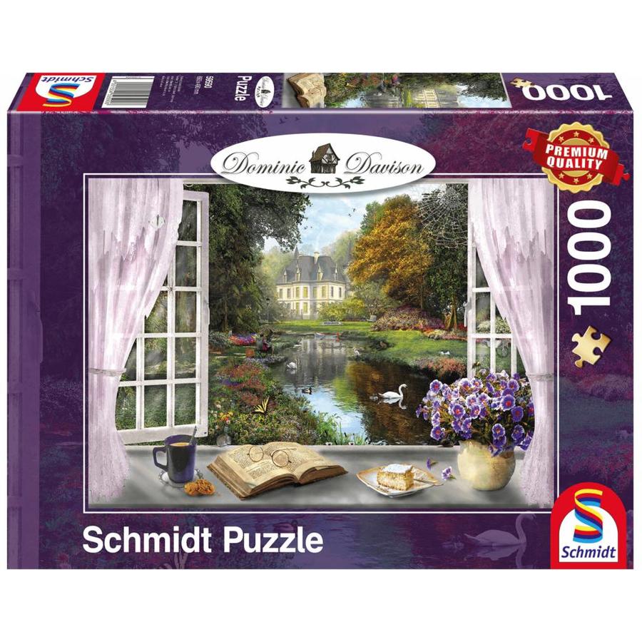 Zicht op de kasteeltuin - Dominic Davison - puzzel van 1000 stukjes-2