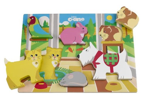 Puzzle en Bois - Mowy Djeco-01055 5 pièces Puzzles - Animaux de la ferme -  /Planet'Puzzles