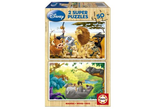  Educa BOIS: Animal Friends - 2 x 50 pièces 