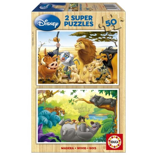  Educa WOOD: Animal friends - 2 x 50 pieces 