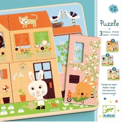  Djeco Skim maison Puzzle pleine de vie - 12 pièces 