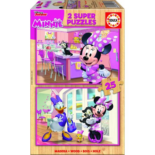  Educa BOIS: Disney Minnie - 2 x 25 pièces 