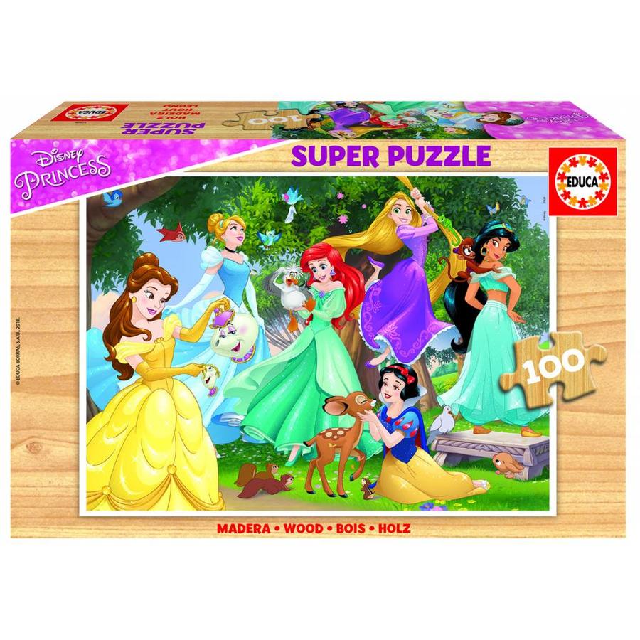 WOOD: Disney Prinsessen - wooden puzzle of 100 pieces-1