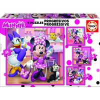 4 puzzels van de Minnie Mouse - 12, 16, 20 en 25 stukjes